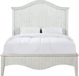 Ella White Wash Solid Wood California King Crown Bed - Ornate Home