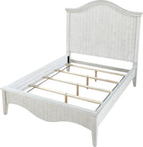Ella White Wash Solid Wood California King Crown Bed - Ornate Home