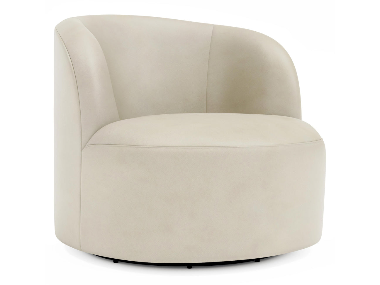Elle Beige Leather Swivel Chair - Ornate Home