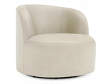 Elle Beige Leather Swivel Chair - Ornate Home
