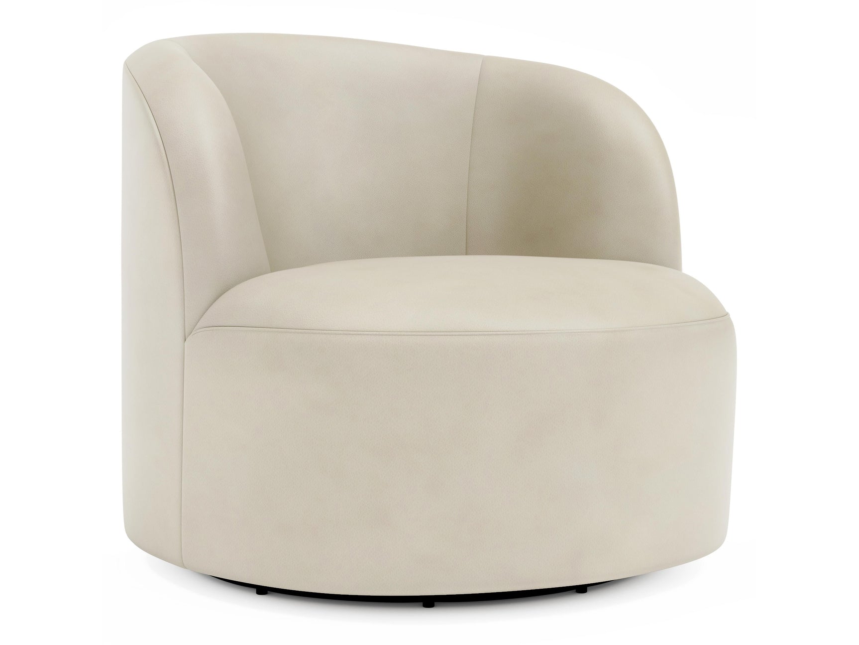 Elle Beige Leather Swivel Chair - Ornate Home
