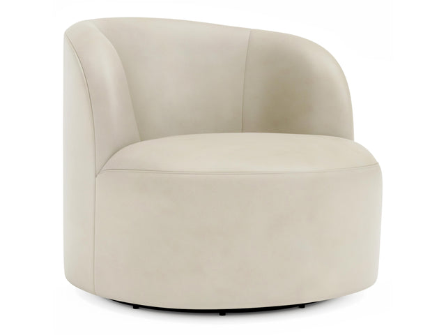 Elle Beige Leather Swivel Chair - Ornate Home