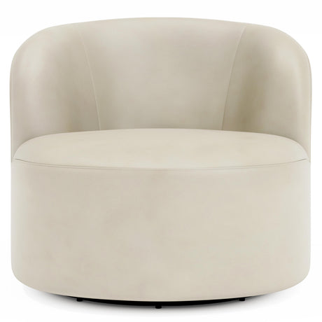 Elle Beige Leather Swivel Chair - Ornate Home