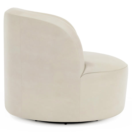Elle Beige Leather Swivel Chair - Ornate Home