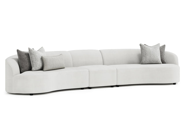 Elle White/Cream Fabric Sectional - Ornate Home