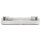Elle White/Cream Fabric Sectional - Ornate Home