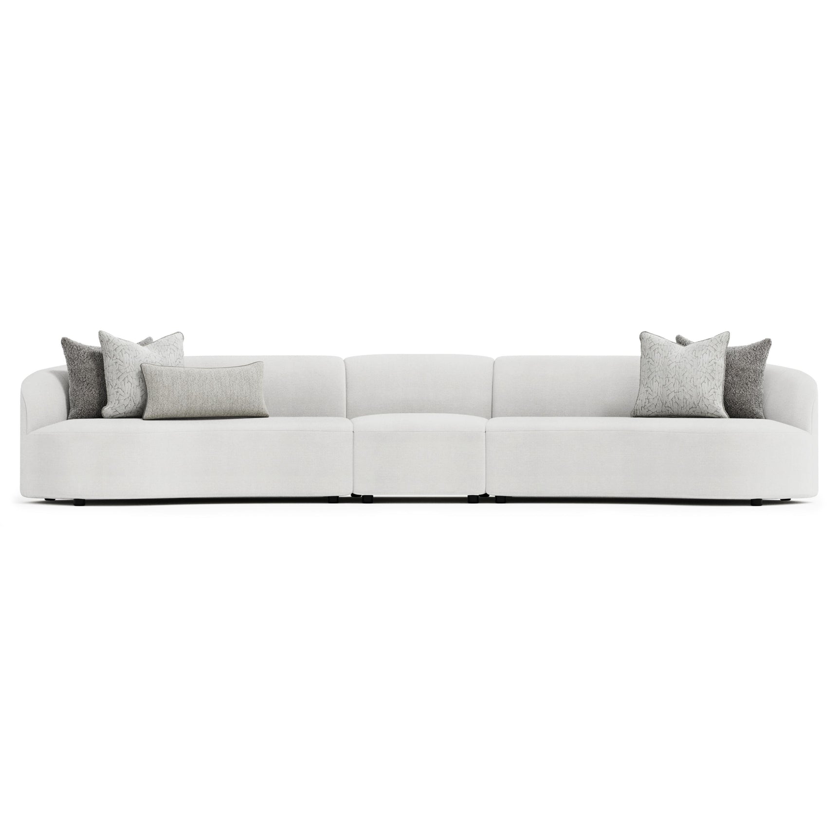 Elle White/Cream Fabric Sectional - Ornate Home