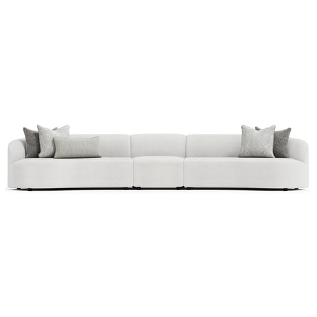 Elle White/Cream Fabric Sectional - Ornate Home