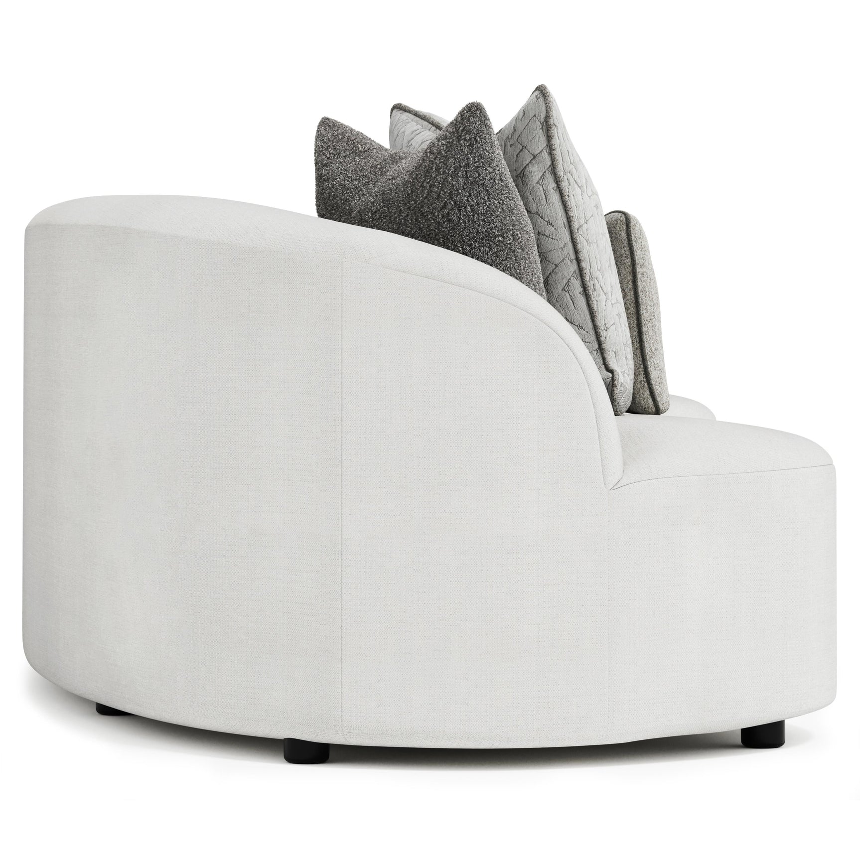 Elle White/Cream Fabric Sectional - Ornate Home