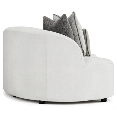 Elle White/Cream Fabric Sectional - Ornate Home