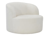 Elle White/Cream Fabric Swivel Chair - Ornate Home