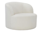 Elle White/Cream Fabric Swivel Chair - Ornate Home