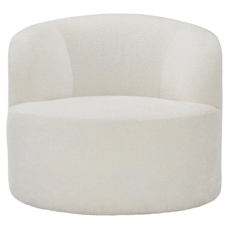 Elle White/Cream Fabric Swivel Chair - Ornate Home