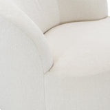 Elle White/Cream Fabric Swivel Chair - Ornate Home