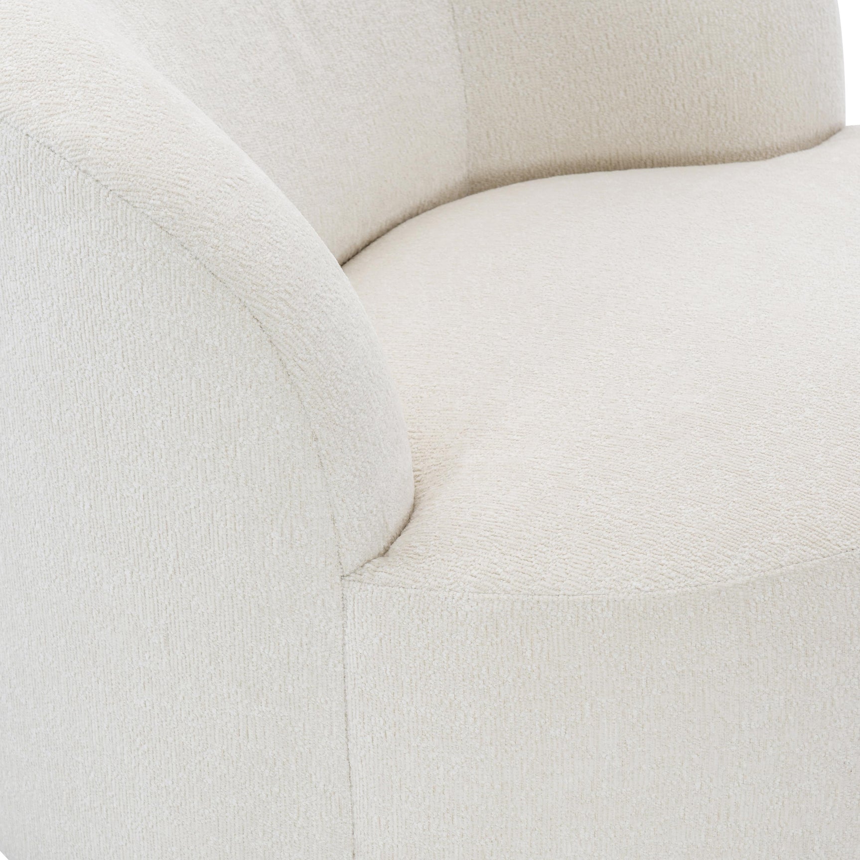 Elle White/Cream Fabric Swivel Chair - Ornate Home