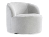 Elle White/Cream Fabric Swivel Chair - Ornate Home