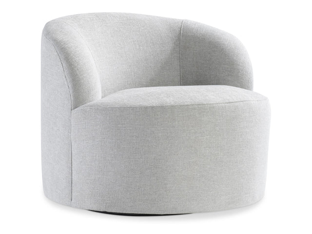 Elle White/Cream Fabric Swivel Chair - Ornate Home