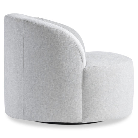 Elle White/Cream Fabric Swivel Chair - Ornate Home