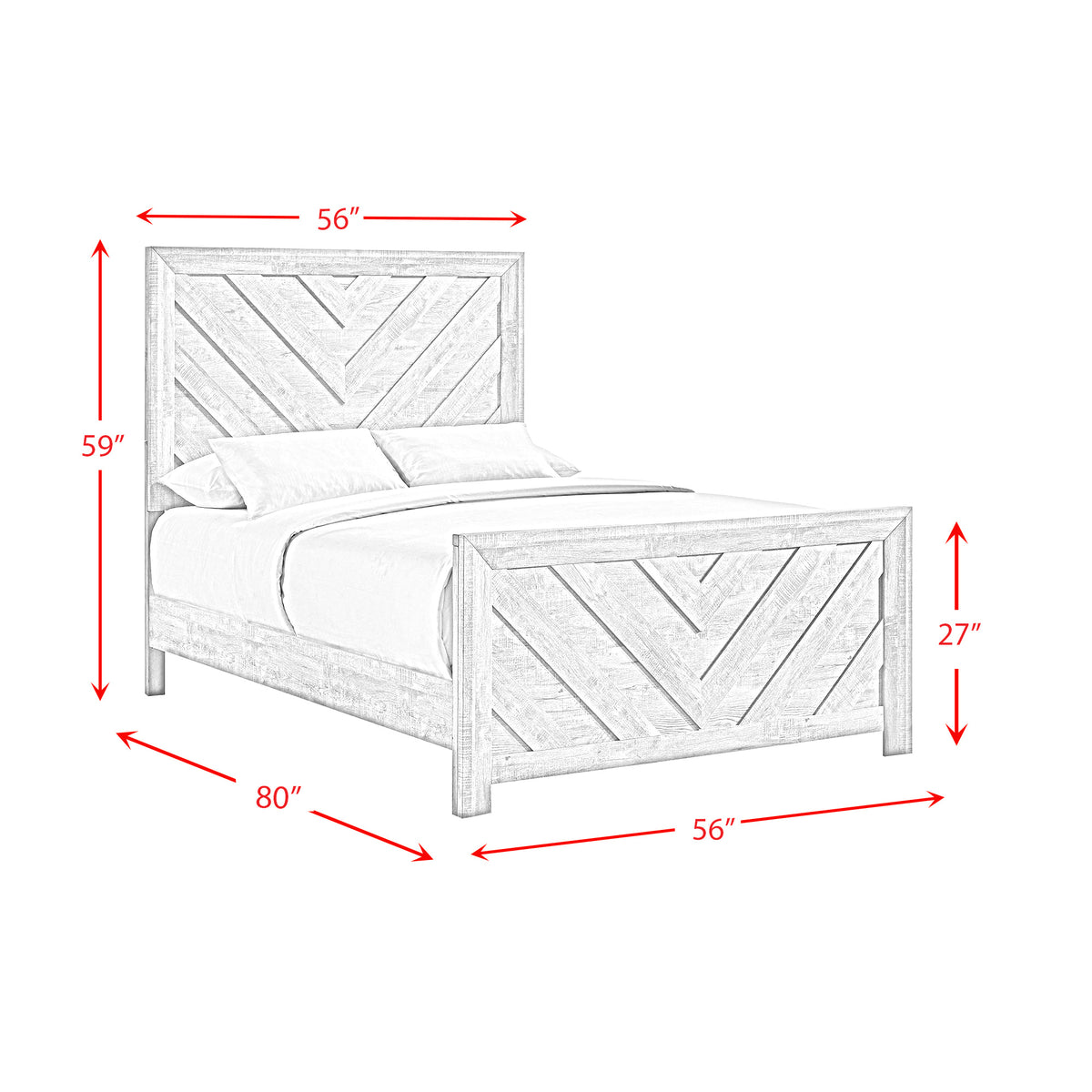 Ellen White 3-Piece Full Panel Bedroom Set - Ornate Home