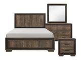 Ellendale Rustic Mahogany /Dark Ebony 4-piece Queen Bedroom Set - Ornate Home