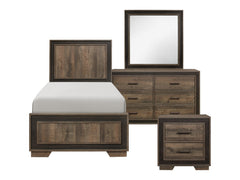 Ellendale Rustic Mahogany / Dark Ebony 4-piece Twin Bedroom Set - Ornate Home