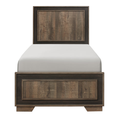 Ellendale Rustic Mahogany / Dark Ebony 4-piece Twin Bedroom Set - Ornate Home