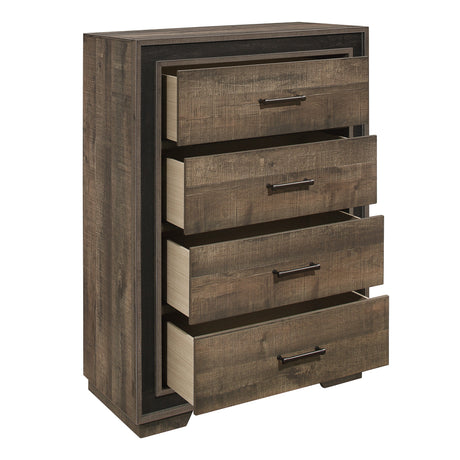 Ellendale Rustic Mahogany/Dark Ebony Chest - Ornate Home