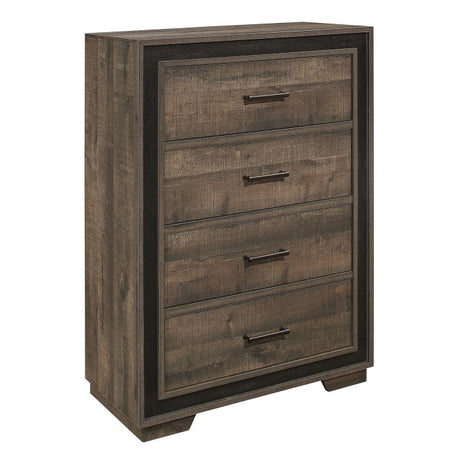 Ellendale Rustic Mahogany/Dark Ebony Chest - Ornate Home