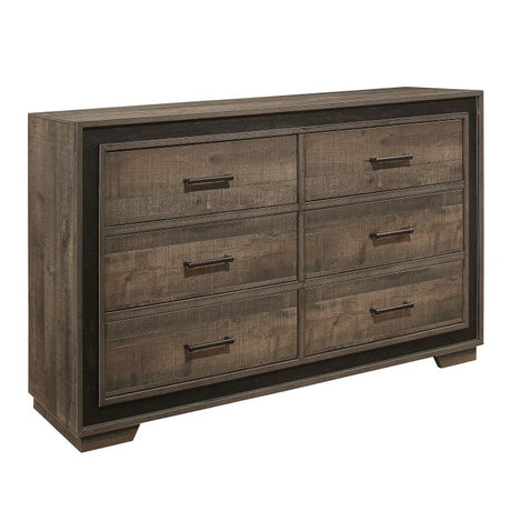 Ellendale Rustic Mahogany/Dark Ebony Dresser - Ornate Home