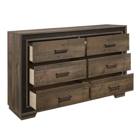 Ellendale Rustic Mahogany/Dark Ebony Dresser - Ornate Home