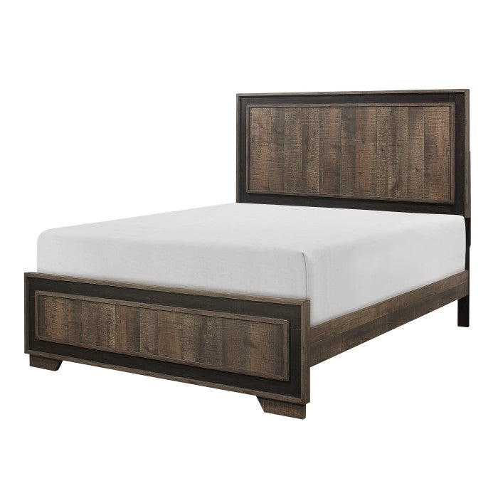 Ellendale Rustic Mahogany/Dark Ebony Eastern King Bed - Ornate Home