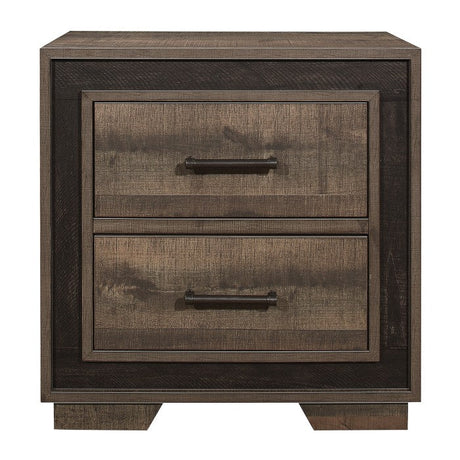 Ellendale Rustic Mahogany/Dark Ebony Nightstand - Ornate Home