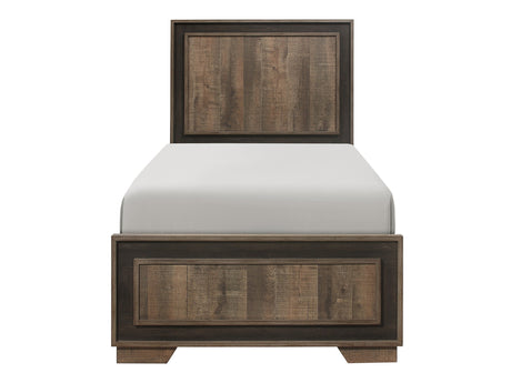 Ellendale Rustic Mahogany/Dark Ebony Twin Bed - Ornate Home