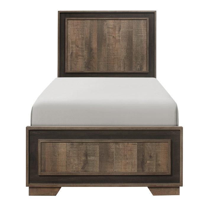 Ellendale Rustic Mahogany/Dark Ebony Twin Bed - Ornate Home