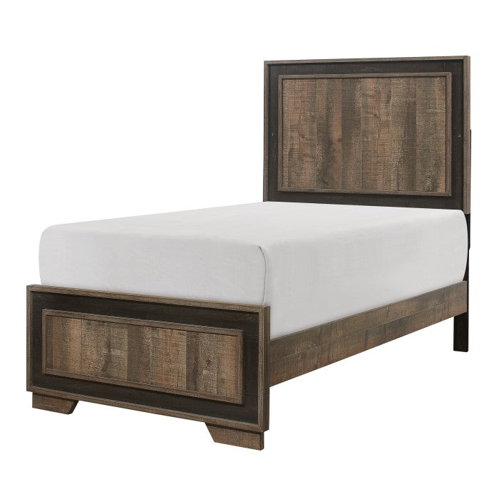 Ellendale Rustic Mahogany/Dark Ebony Twin Bed - Ornate Home