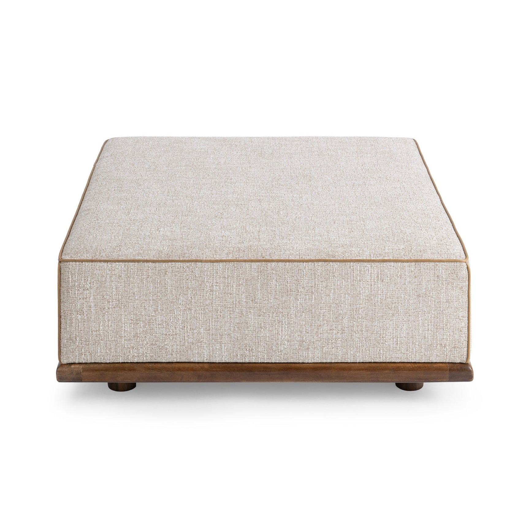Ellerie Latte Ottoman - Ornate Home