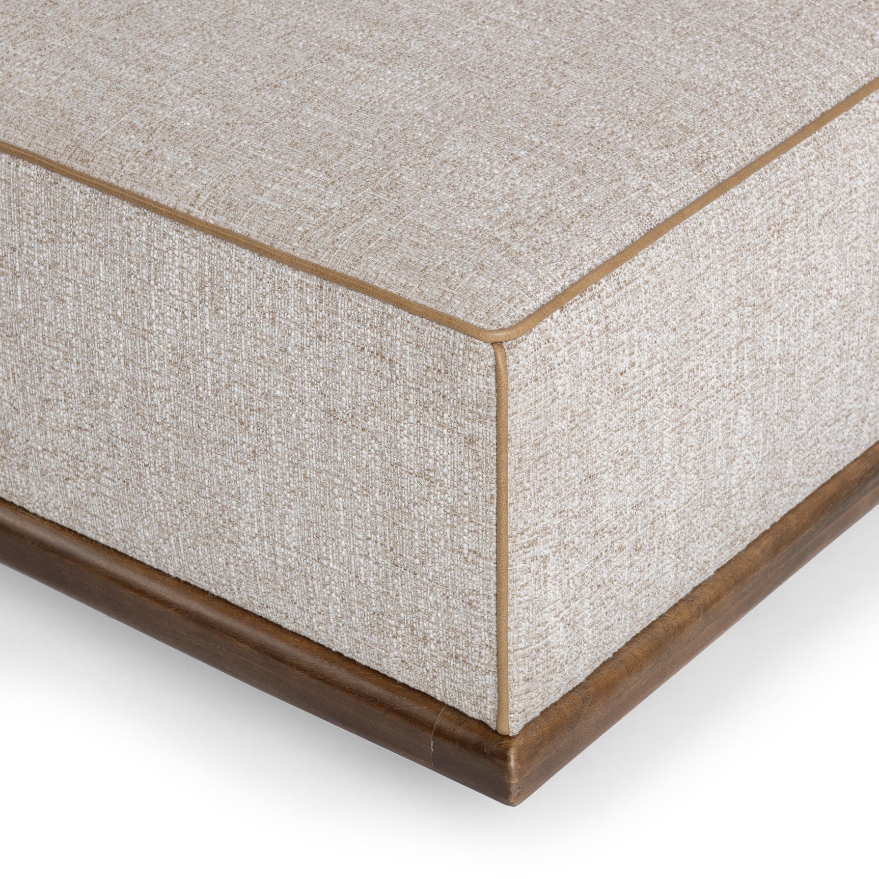 Ellerie Latte Ottoman - Ornate Home