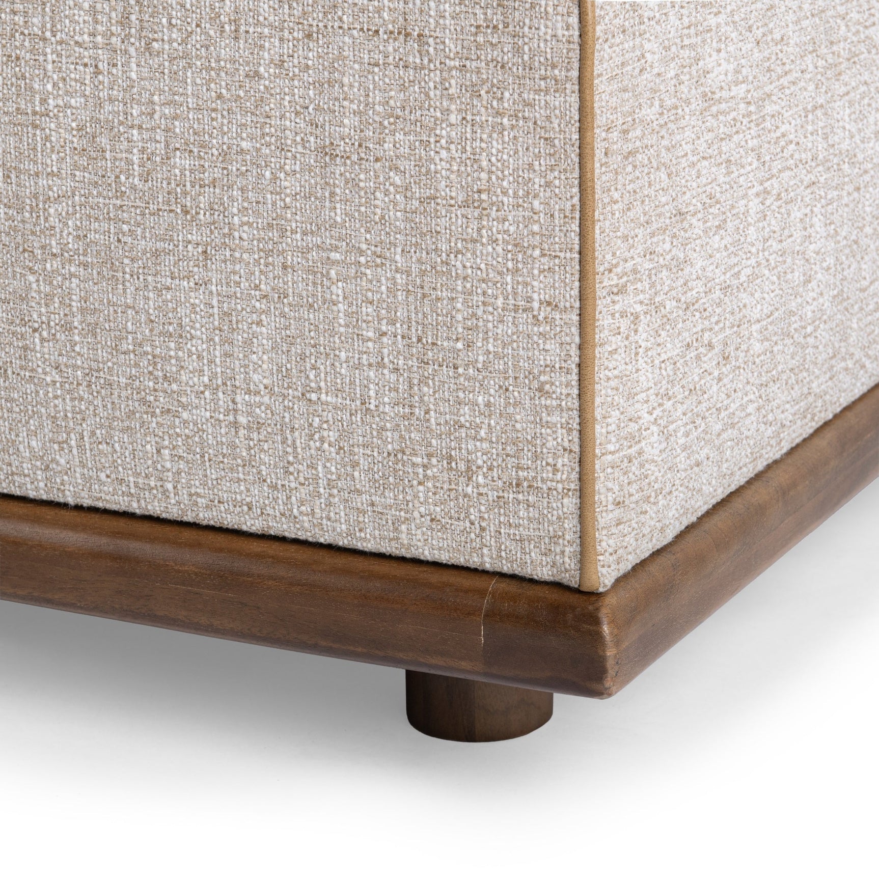 Ellerie Latte Ottoman - Ornate Home