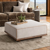 Ellerie Latte Ottoman - Ornate Home