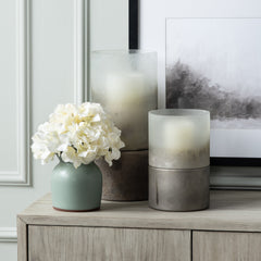 Ellery Brown/Transparent Large Metallic Smoke Hurricane Globess (Set of 2) - Ornate Home