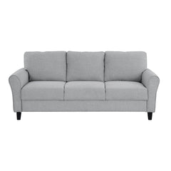 Ellery Dark Gray Textured Fabric Living Room Set / 2pc - Ornate Home