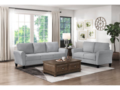 Ellery Dark Gray Textured Fabric Living Room Set / 2pc - Ornate Home