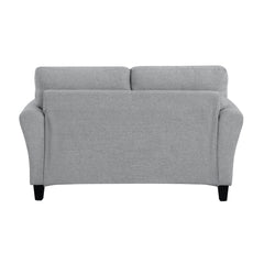 Ellery Dark Gray Textured Fabric Living Room Set / 2pc - Ornate Home