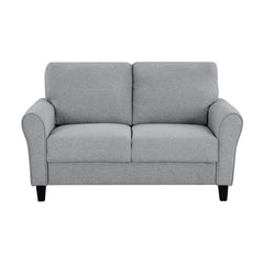 Ellery Dark Gray Textured Fabric Living Room Set / 2pc - Ornate Home