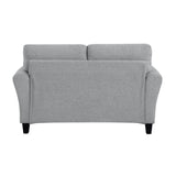 Ellery Dark Gray Textured Fabric Loveseat - Ornate Home
