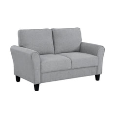 Ellery Dark Gray Textured Fabric Loveseat - Ornate Home