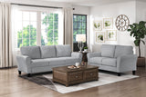 Ellery Dark Gray Textured Fabric Loveseat - Ornate Home