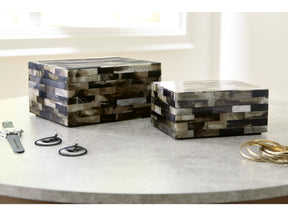 Ellford Black/Brown/Cream Box (Set of 2) (Online Special Price) - Ornate Home