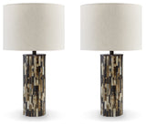 Ellford Black/Brown/Cream Table Lamp (Set of 2) (Online Special Price) - Ornate Home