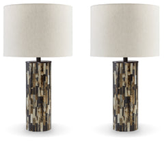 Ellford Black/Brown/Cream Table Lamp (Set of 2) - Ornate Home